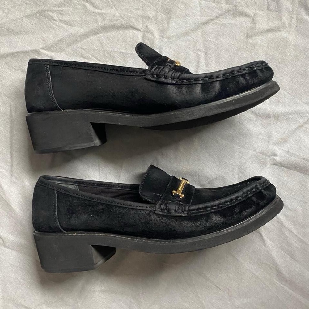 Black Suede Hush Puppies Loafers - Picture 4 of 8